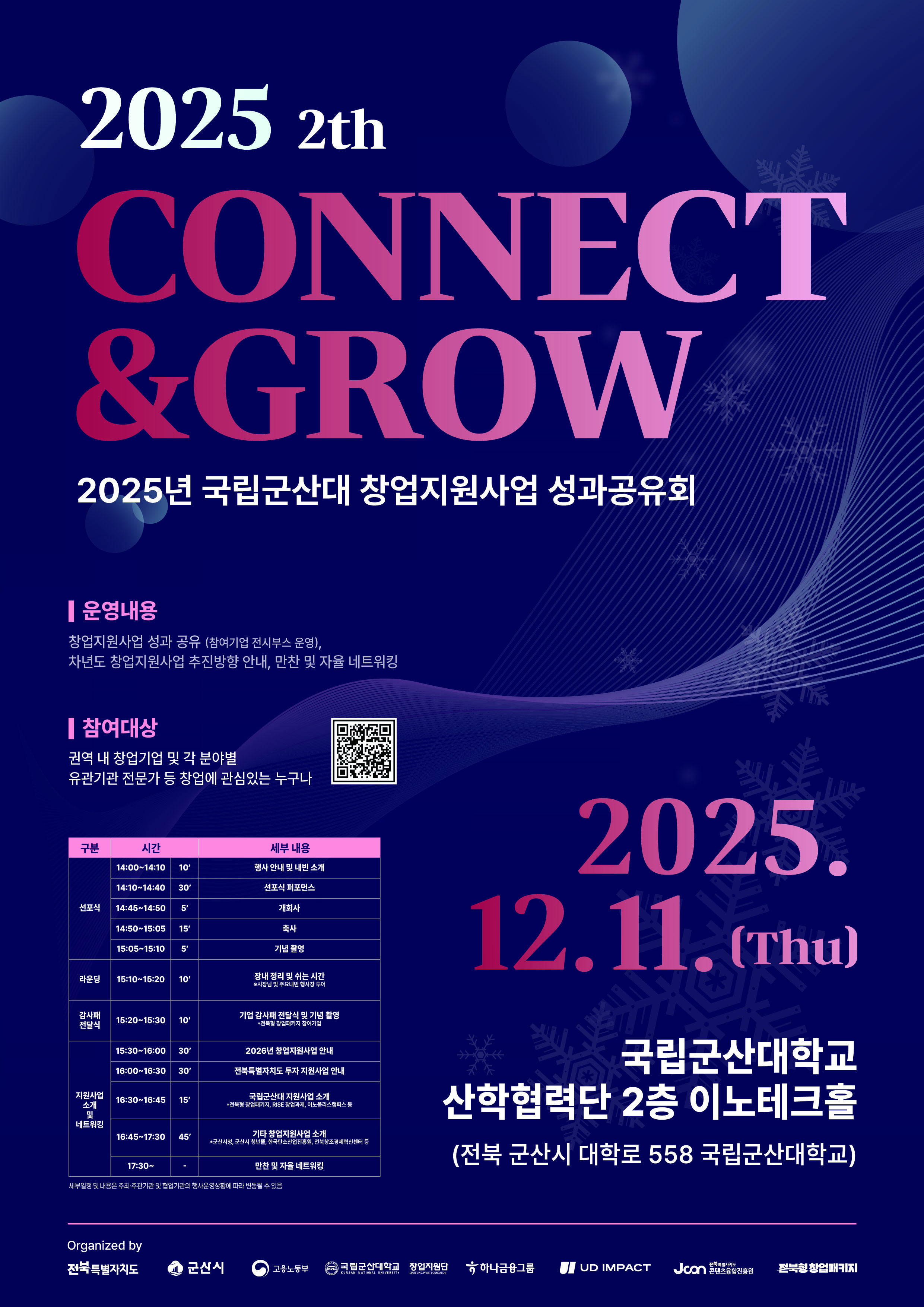 2025년 국립군산대학교 창업지원사업 성과공유회 (Connect&Grow)